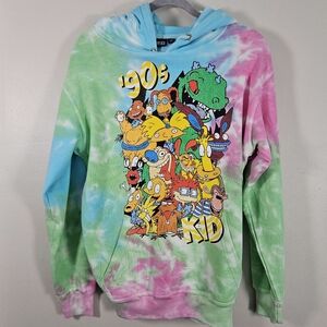 90's Cartoon Nickelodeon Tie Dye Hoodie Size Small